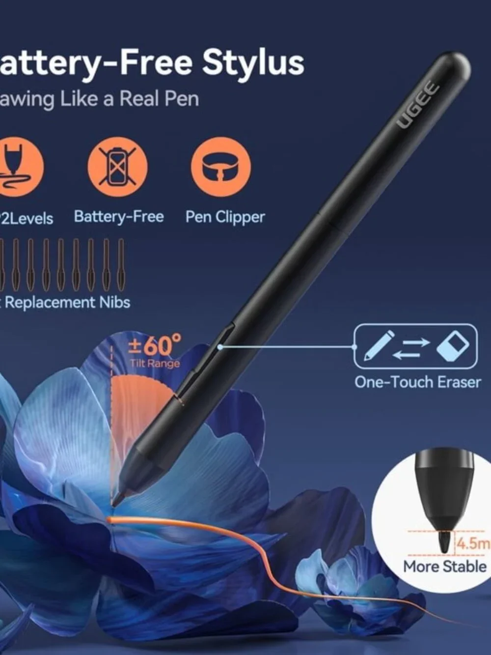UGEE S640 Graphic Drawing Tablets Digital Pen Tablet with Stylus for Linux, Mac,